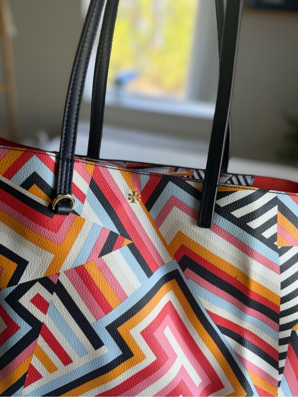 Tory Burch Coated Canvas T Print Tote - Picture 4 of 10